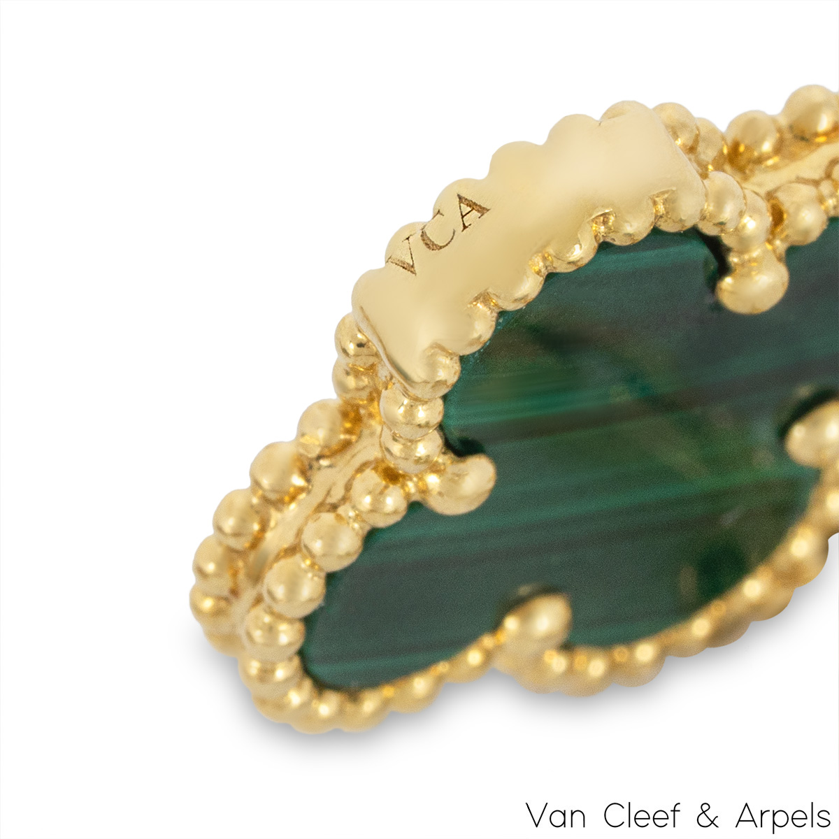 Van Cleef & Arpels Yellow Gold Malachite Magic Alhambra 5 Motif Bracelet VCAO3AU00